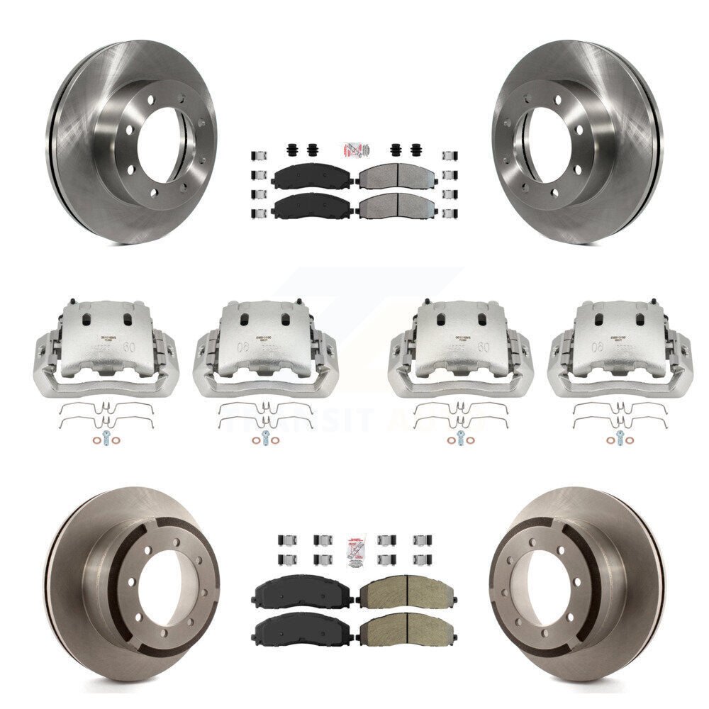 Front Rear Brake Caliper Rotors & Semi-Metallic Pad Kit (10Pc) For Ford F-450 Super Duty KC8-102944N