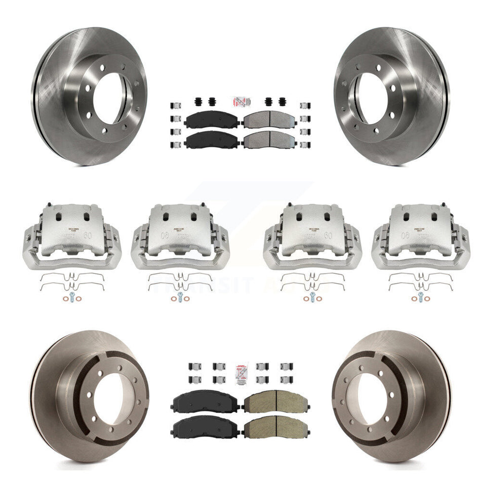 Front Rear Brake Caliper Rotors & Semi-Metallic Pad Kit (10Pc) For Ford F-450 Super Duty KC8-102944N