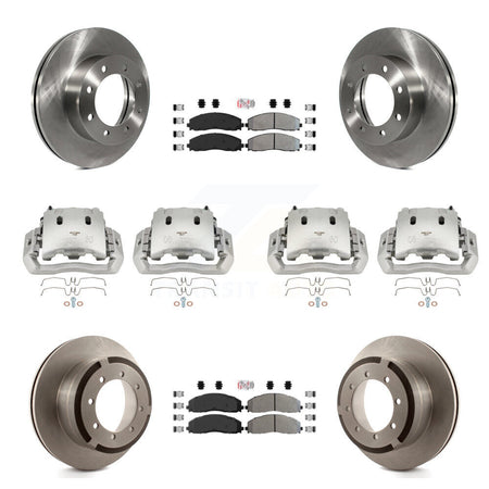 Front Rear Brake Caliper Rotors & Semi-Metallic Pad Kit (10Pc) For Ford F-450 Super Duty KC8-102945N