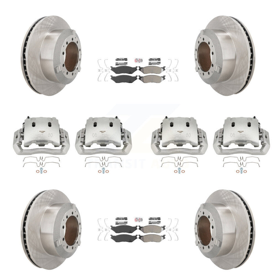 Front Rear Brake Caliper Rotors Semi-Metallic Pad Kit (10Pc) For International TerraStar KC8-102951N