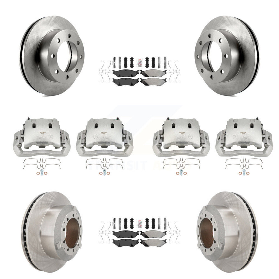 Front Rear Brake Caliper Rotors & Semi-Metallic Pad Kit (10Pc) For Ford F-450 Super Duty KC8-102964N