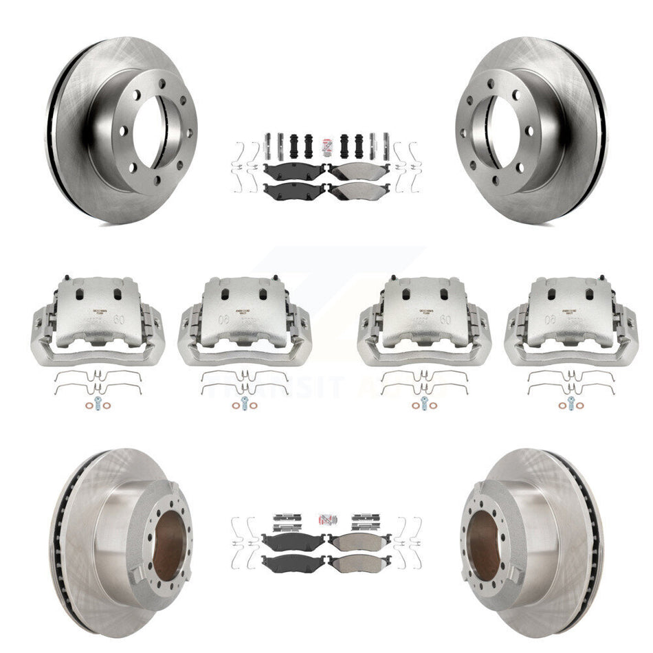 Front Rear Brake Caliper Rotors & Semi-Metallic Pad Kit (10Pc) For Ford F-450 Super Duty KC8-102965N