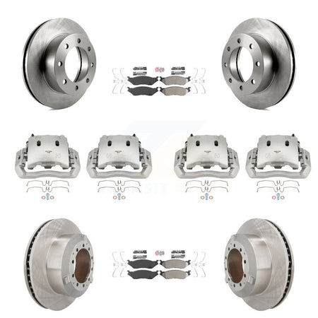 Front Rear Brake Caliper Rotors & Semi-Metallic Pad Kit (10Pc) For Ford F-450 Super Duty KC8-102967N