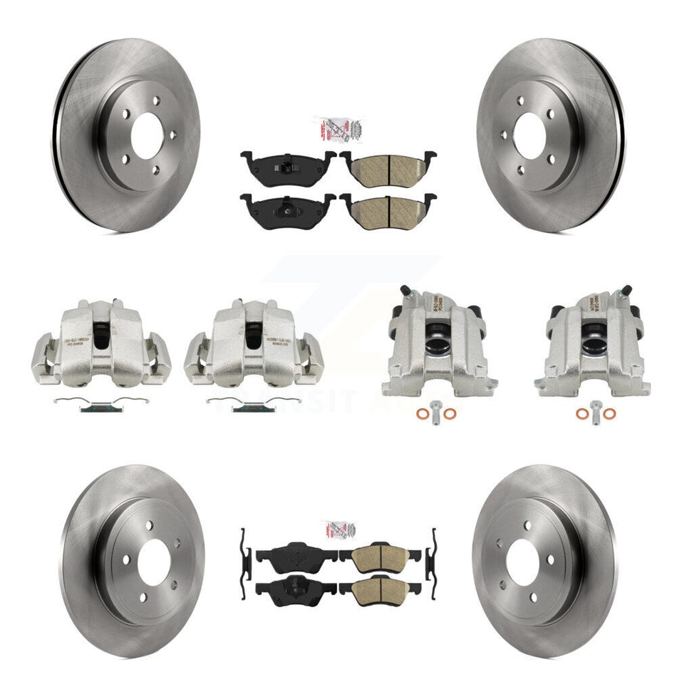 Front Rear Disc Brake Caliper Rotors And Ameribrakes Pads Kit (10Pc) For Mercury Mariner KC8-102972N