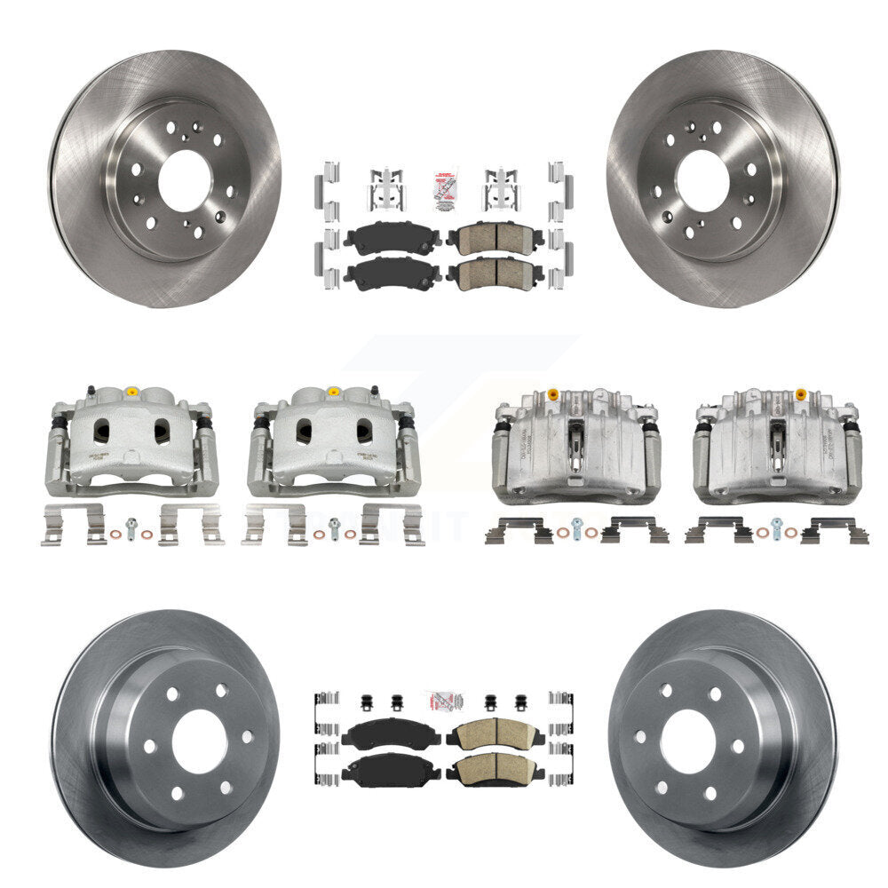 Front Rear Disc Brake Caliper Rotors And Ceramic Pads Kit (10Pc) For KC8-102975N