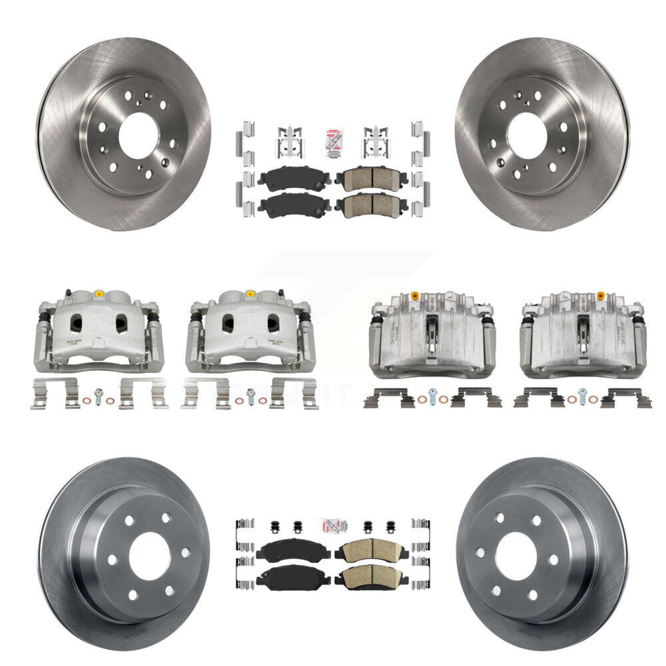 Front Rear Disc Brake Caliper Rotors And Ceramic Pads Kit (10Pc) For KC8-102975N