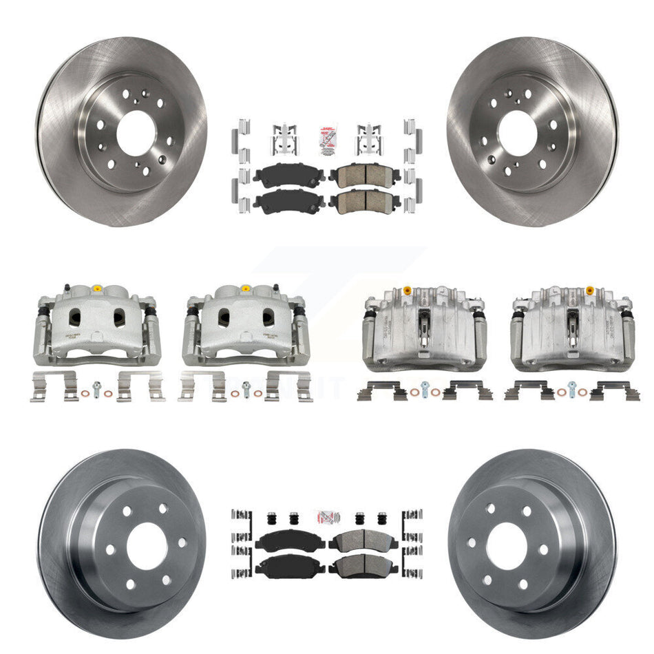 Front Rear Disc Brake Caliper Rotors And Ameribrakes Pads Kit (10Pc) For KC8-102977N