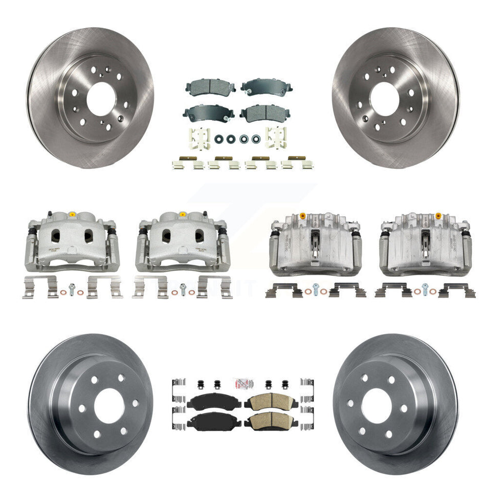 Front Rear Disc Brake Caliper Rotors And Ameribrakes Pads Kit (10Pc) For KC8-102978N