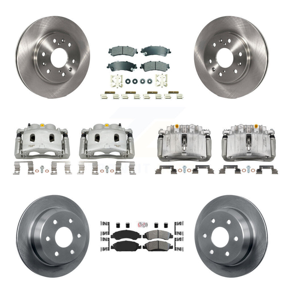 Front Rear Disc Brake Caliper Rotors And Semi-Metallic Pads Kit (10Pc) For KC8-102980N
