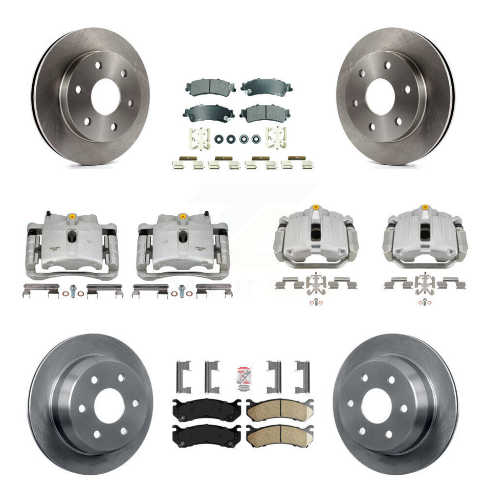 Front Rear Brake Caliper Rotor Ameribrakes Pad Kit (10Pc) For Chevrolet GMC Silverado XL KC8-102986N