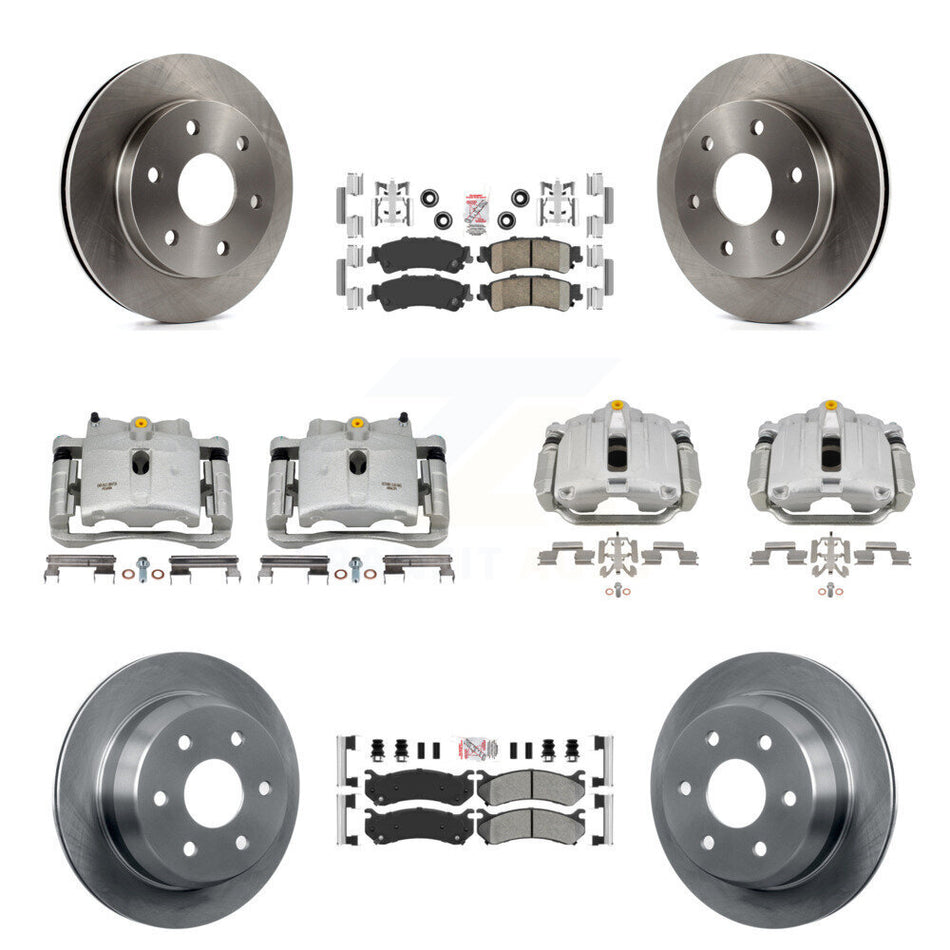 Front Rear Brake Caliper Rotor Ameribrakes Pad Kit (10Pc) For Chevrolet GMC Silverado XL KC8-102989N