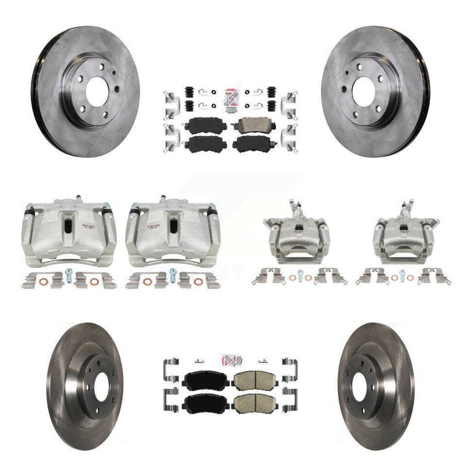 Front Rear Disc Brake Caliper Rotors And Ceramic Pad Kit (10Pc) For 2013-2015 Mazda CX-5 KC8-102990N