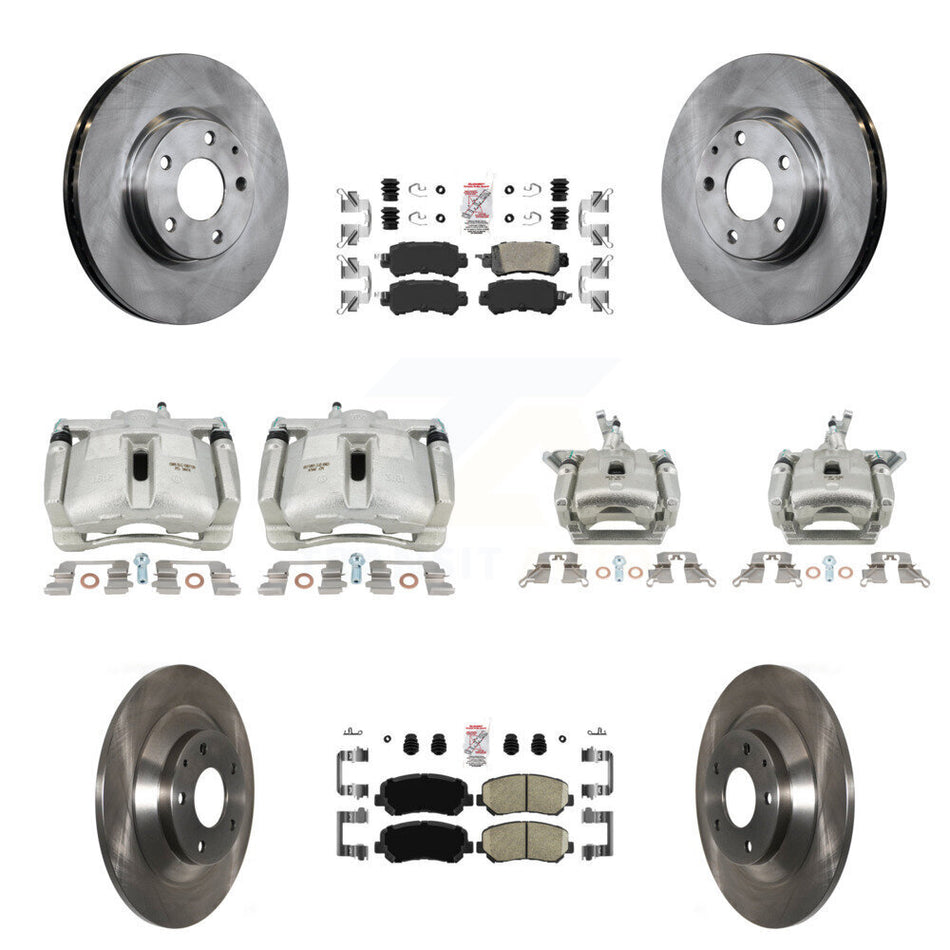 Front Rear Disc Brake Caliper Rotors And Ceramic Pad Kit (10Pc) For 2013-2015 Mazda CX-5 KC8-102991N