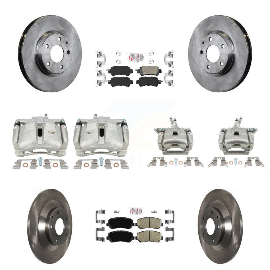 Front Rear Disc Brake Caliper Rotors And Ceramic Pad Kit (10Pc) For 2013-2015 Mazda CX-5 KC8-102992N
