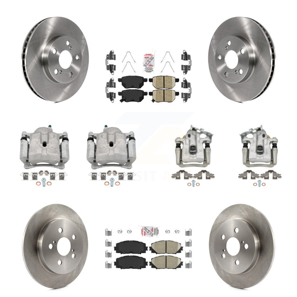 Front Rear Disc Brake Caliper Rotors And Ceramic Pad Kit (10Pc) For Toyota Prius Plug-In KC8-102998N