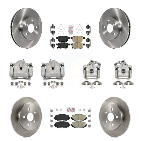 Front Rear Disc Brake Caliper Rotors And Ceramic Pad Kit (10Pc) For Toyota Prius Plug-In KC8-102998N