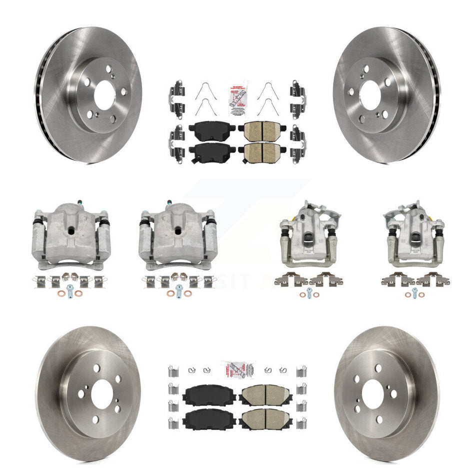 Front Rear Disc Brake Caliper Rotors And Ceramic Pad Kit (10Pc) For Toyota Prius Plug-In KC8-102998N