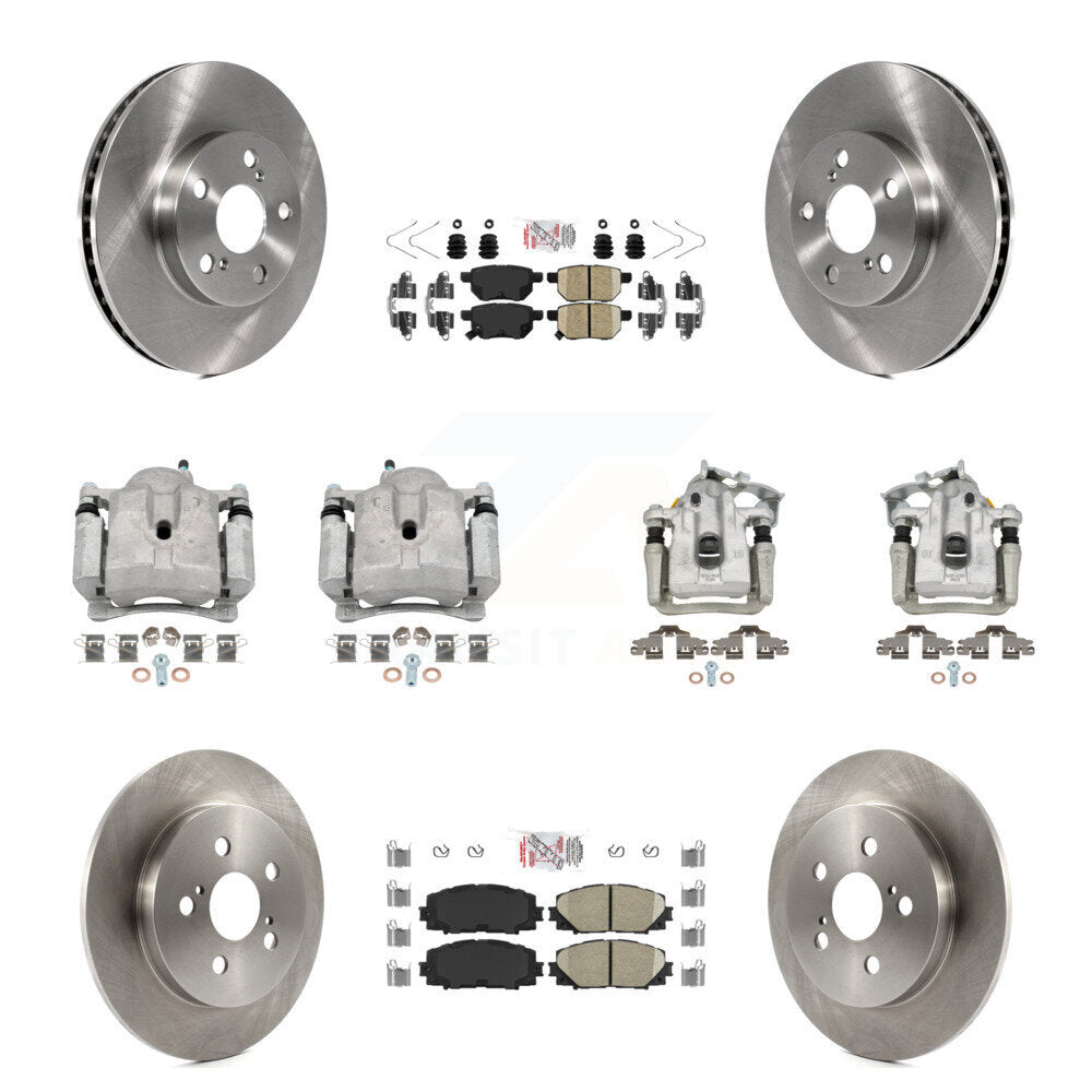Front Rear Disc Brake Caliper Rotors And Ceramic Pad Kit (10Pc) For Toyota Prius Plug-In KC8-103000N