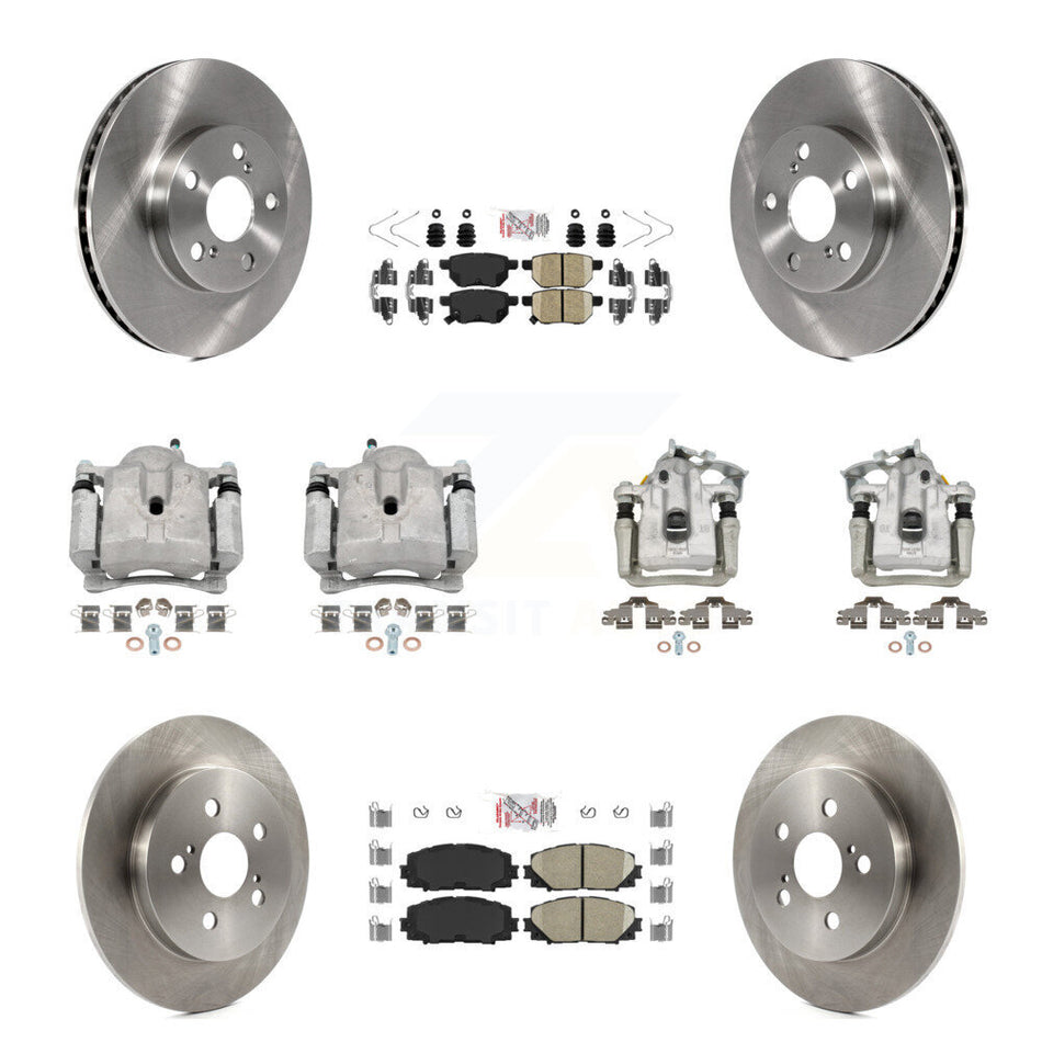 Front Rear Disc Brake Caliper Rotors And Ceramic Pad Kit (10Pc) For Toyota Prius Plug-In KC8-103000N