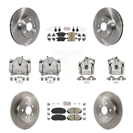 Front Rear Disc Brake Caliper Rotors And Ceramic Pad Kit (10Pc) For Toyota Prius Plug-In KC8-103001N