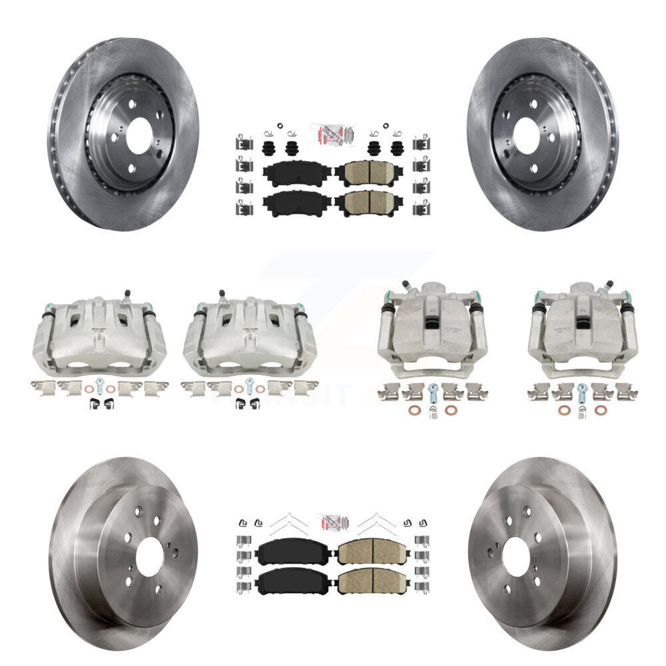 Front Rear Disc Brake Caliper Rotors And Ceramic Pads Kit (10Pc) For Toyota Highlander Sienna Lexus RX350 KC8-103019N