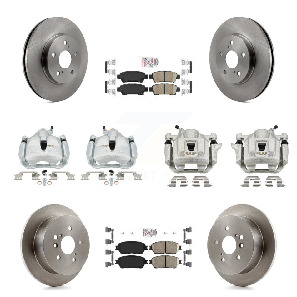 Front Rear Disc Brake Caliper Rotor & Ceramic Pad Kit (10Pc) For 2004-2010 Toyota Sienna KC8-103024N