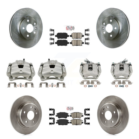 Front Rear Disc Brake Caliper Rotors And Ceramic Pads Kit (10Pc) For Chevrolet Cruze KC8-103026N