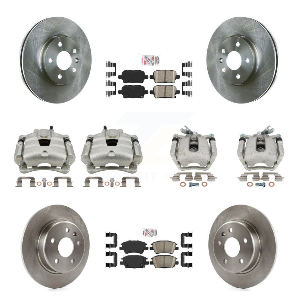 Front Rear Disc Brake Caliper Rotors And Ceramic Pads Kit (10Pc) For Chevrolet Cruze KC8-103026N