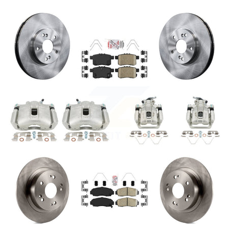 Front Rear Disc Brake Caliper Rotors & Ceramic Pad Kit (10Pc) For Honda Accord Acura TSX KC8-103029N