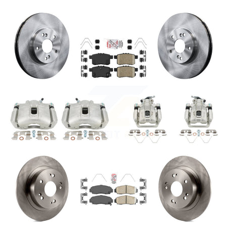 Front Rear Disc Brake Caliper Rotors & Ceramic Pad Kit (10Pc) For Honda Accord Acura TSX KC8-103032N