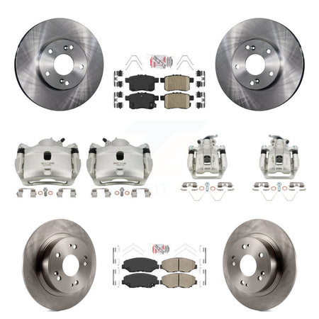 Front Rear Disc Brake Caliper Rotors And Ceramic Pads Kit (10Pc) For Honda Accord KC8-103033N