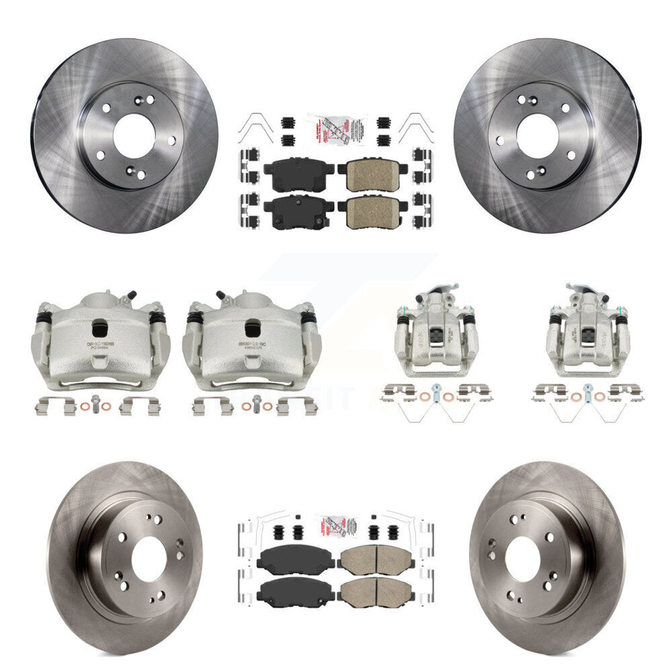 Front Rear Disc Brake Caliper Rotors And Ceramic Pads Kit (10Pc) For Honda Accord KC8-103036N