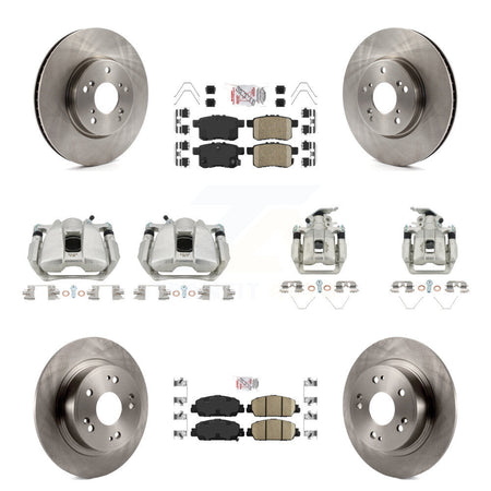 Front Rear Disc Brake Caliper Rotors And Ceramic Pads Kit (10Pc) For Honda Accord KC8-103039N