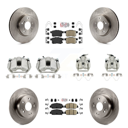 Front Rear Disc Brake Caliper Rotors And Ceramic Pads Kit (10Pc) For Honda Accord KC8-103040N