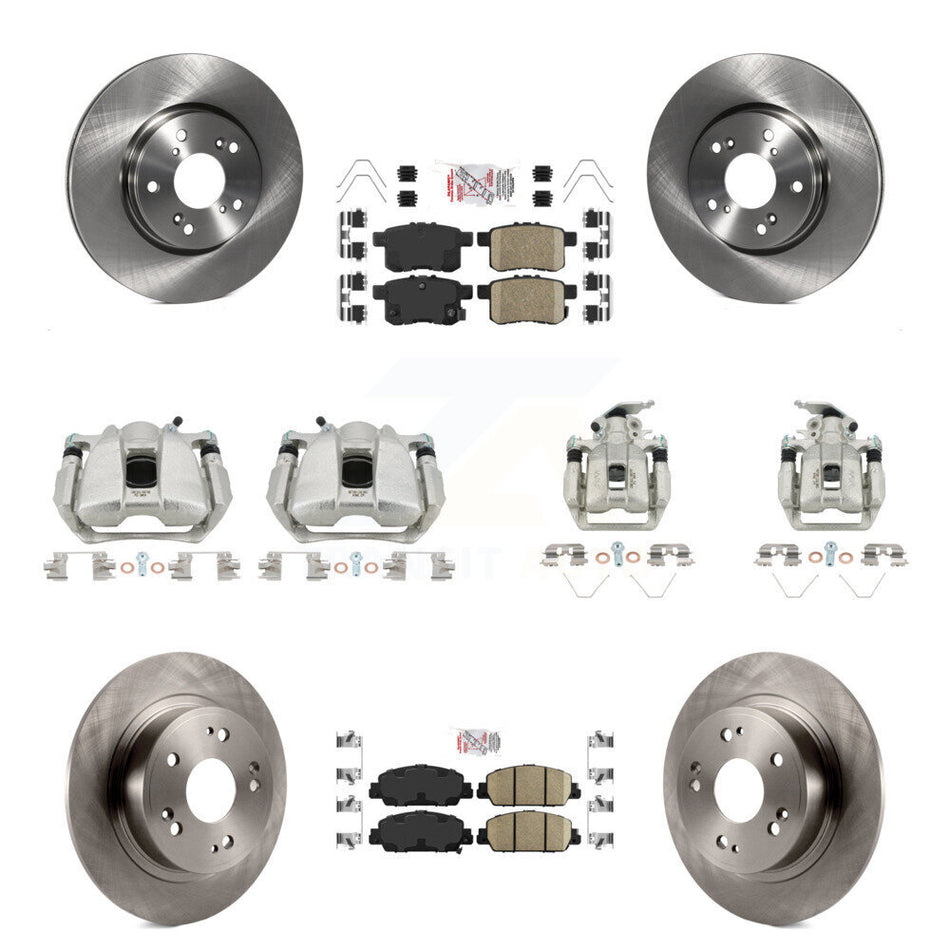 Front Rear Disc Brake Caliper Rotors And Ceramic Pads Kit (10Pc) For Honda Accord KC8-103043N