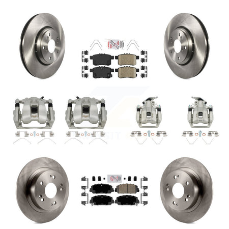 Front Rear Disc Brake Caliper Rotors And Ceramic Pads Kit (10Pc) For Honda Accord KC8-103049N