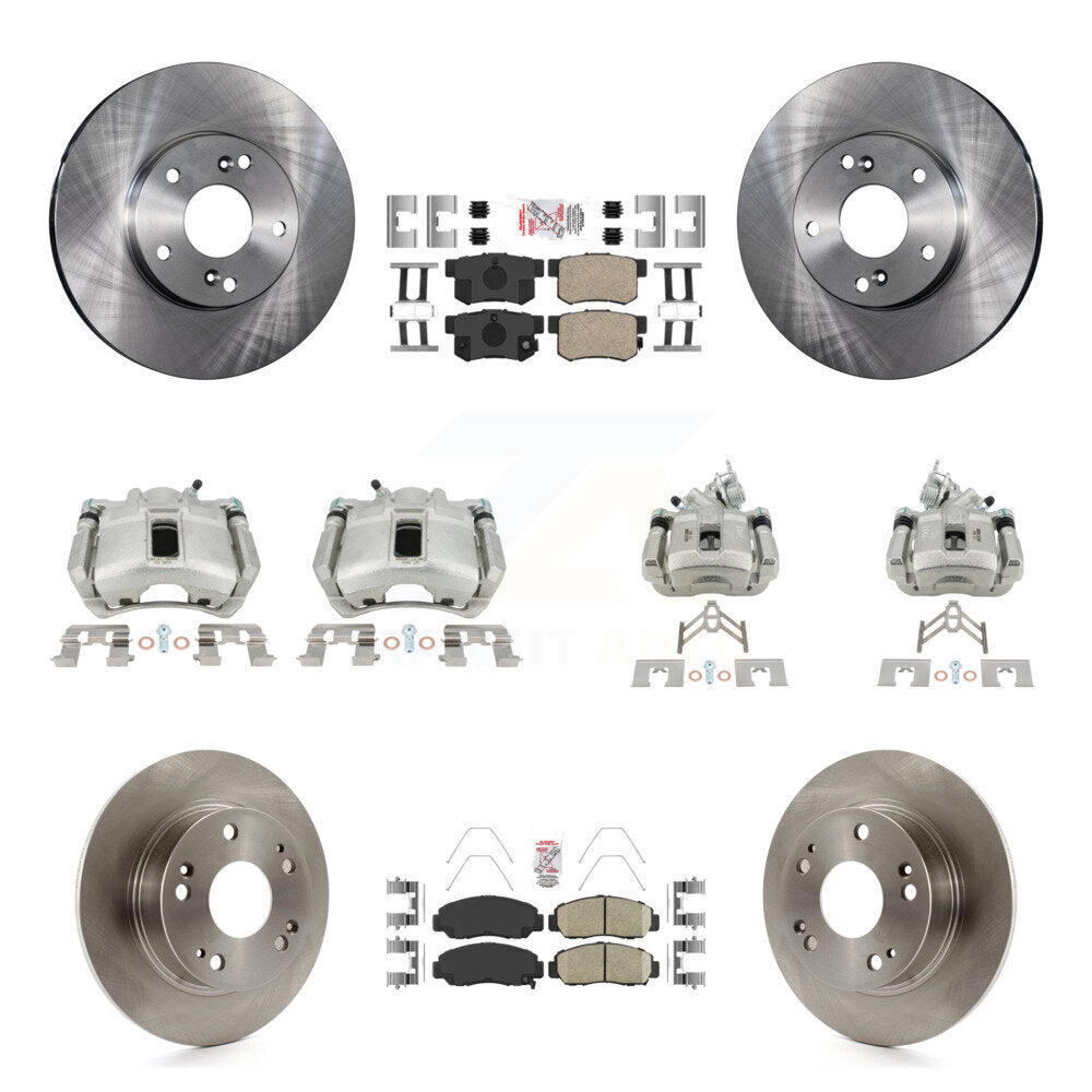 Front Rear Disc Brake Caliper Rotors And Ceramic Pads Kit (10Pc) For Honda Accord KC8-103053N