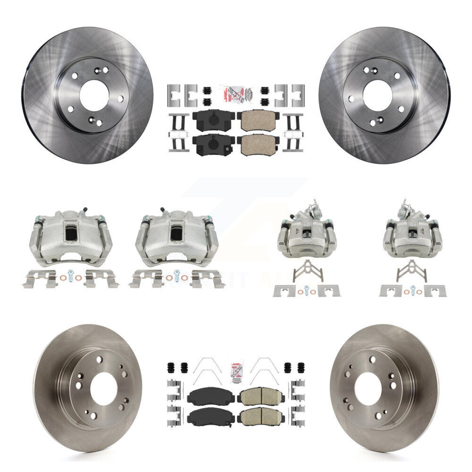 Front Rear Disc Brake Caliper Rotors And Ceramic Pads Kit (10Pc) For Honda Accord KC8-103054N