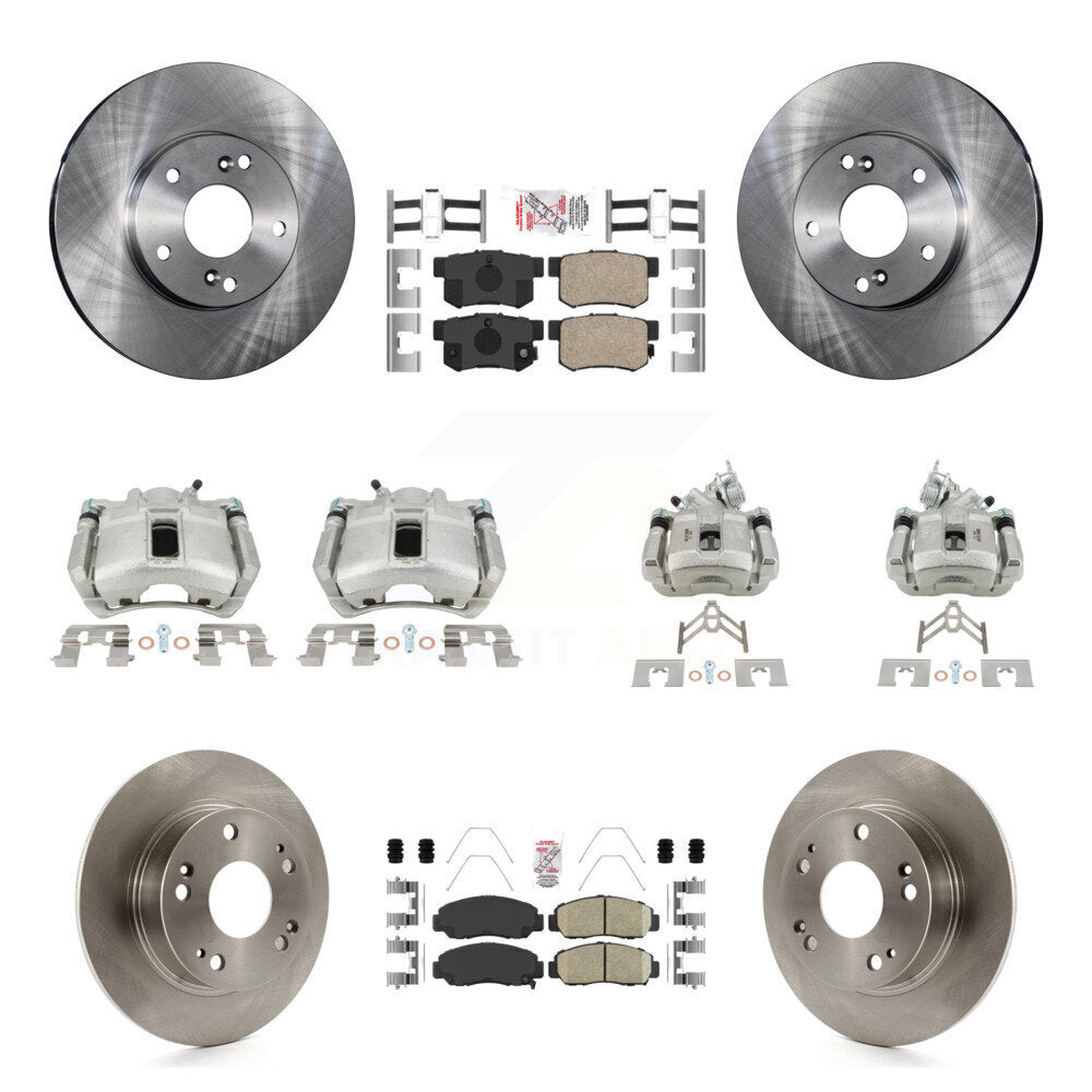 Front Rear Disc Brake Caliper Rotors And Ceramic Pads Kit (10Pc) For Honda Accord KC8-103056N