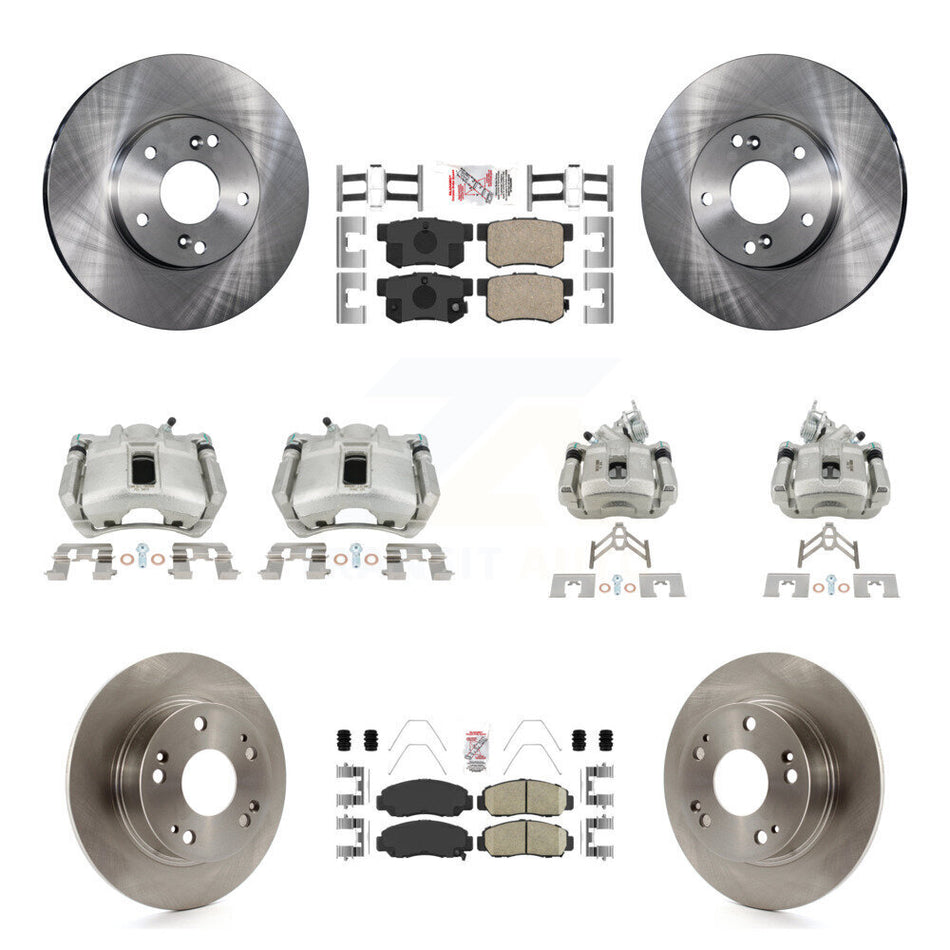 Front Rear Disc Brake Caliper Rotors And Ceramic Pads Kit (10Pc) For Honda Accord KC8-103056N