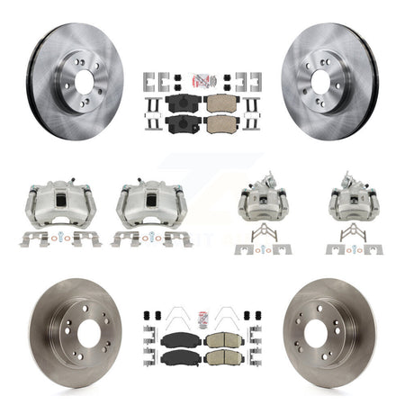 Front Rear Disc Brake Caliper Rotors And Ceramic Pads Kit (10Pc) For Honda Accord KC8-103058N