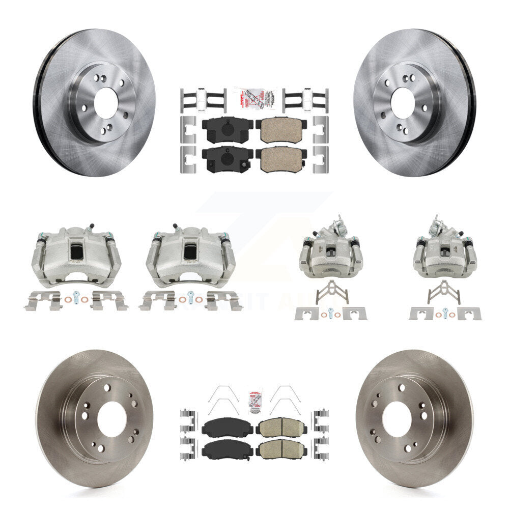 Front Rear Disc Brake Caliper Rotors And Ceramic Pads Kit (10Pc) For Honda Accord KC8-103059N
