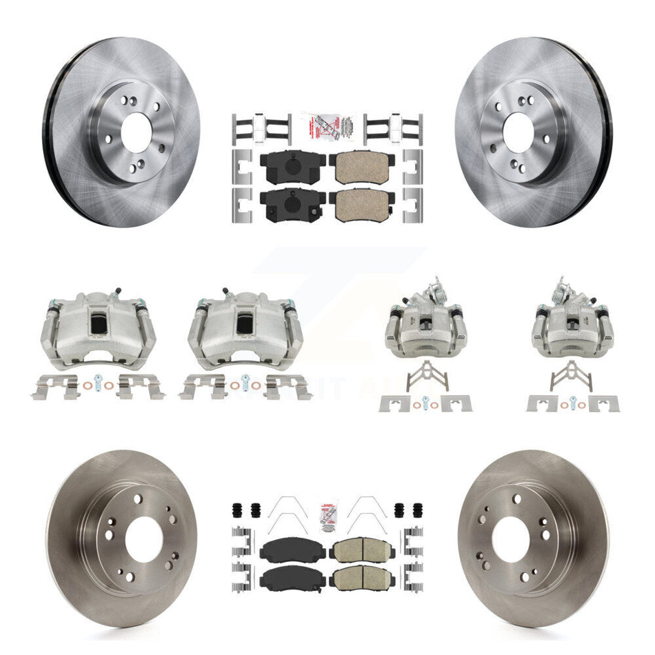 Front Rear Disc Brake Caliper Rotors And Ceramic Pads Kit (10Pc) For Honda Accord KC8-103060N