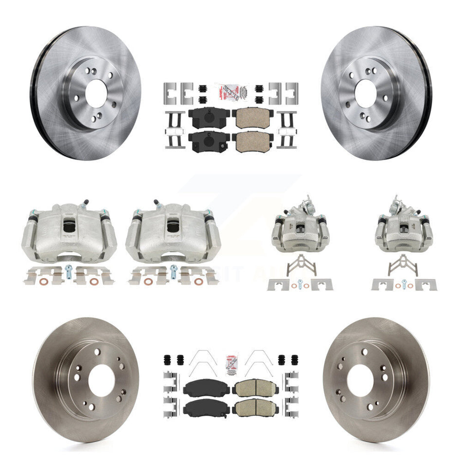 Front Rear Disc Brake Caliper Rotors And Ceramic Pads Kit (10Pc) For Honda Accord KC8-103062N