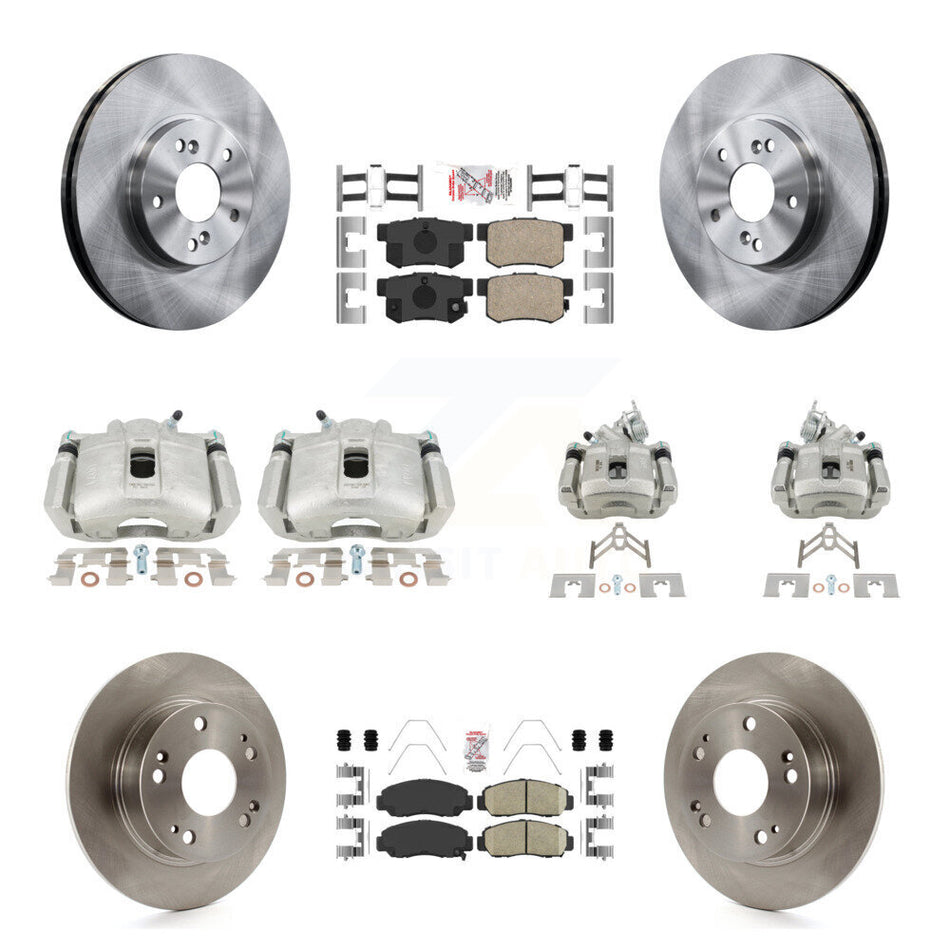 Front Rear Disc Brake Caliper Rotors And Ceramic Pads Kit (10Pc) For Honda Accord KC8-103066N
