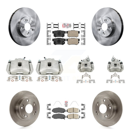 Front Rear Disc Brake Caliper Rotors & Ceramic Pad Kit (10Pc) For Honda Accord Acura TSX KC8-103068N