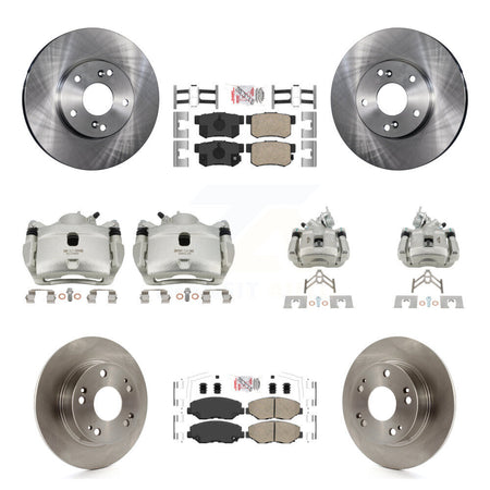 Front Rear Disc Brake Caliper Rotors And Ceramic Pads Kit (10Pc) For Honda Accord KC8-103076N