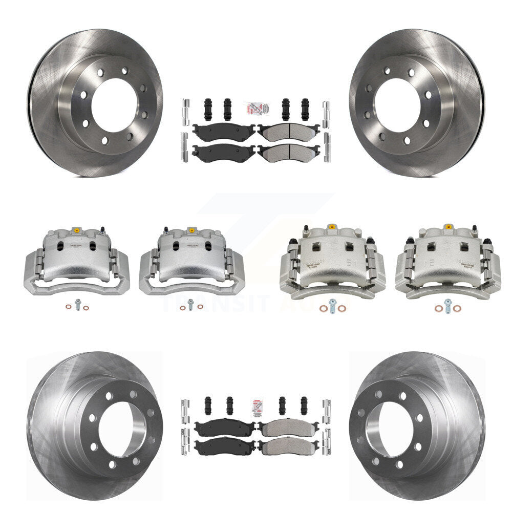Front Rear Disc Brake Caliper Rotors And Semi-Metallic Pad Kit (10Pc) For Dodge Ram 3500 KC8-103080N