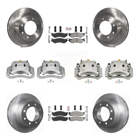 Front Rear Disc Brake Caliper Rotors And Semi-Metallic Pad Kit (10Pc) For Dodge Ram 3500 KC8-103080N