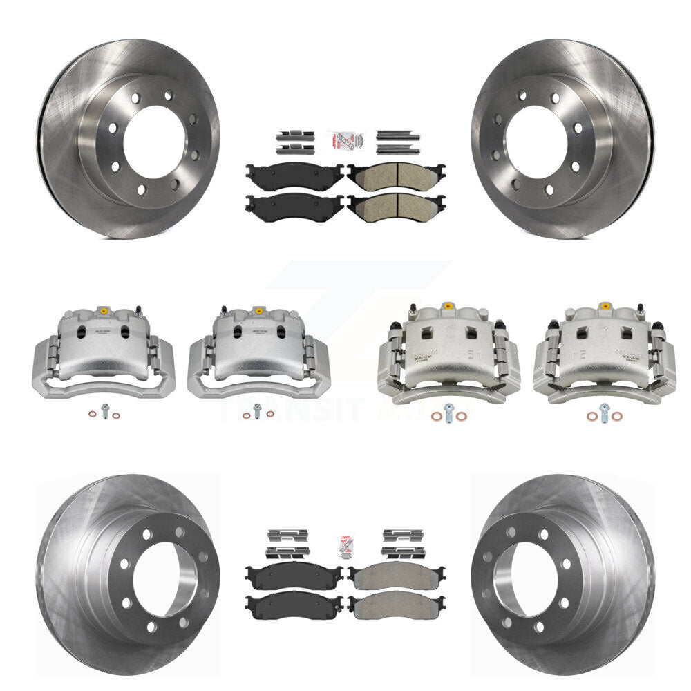 Front Rear Disc Brake Caliper Rotors And Semi-Metallic Pad Kit (10Pc) For Dodge Ram 3500 KC8-103081N